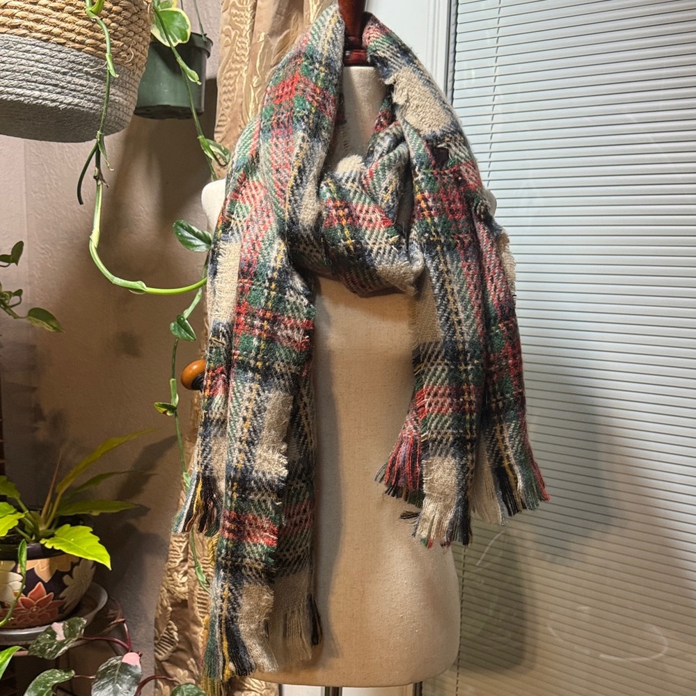 Plaid Wool Scarf